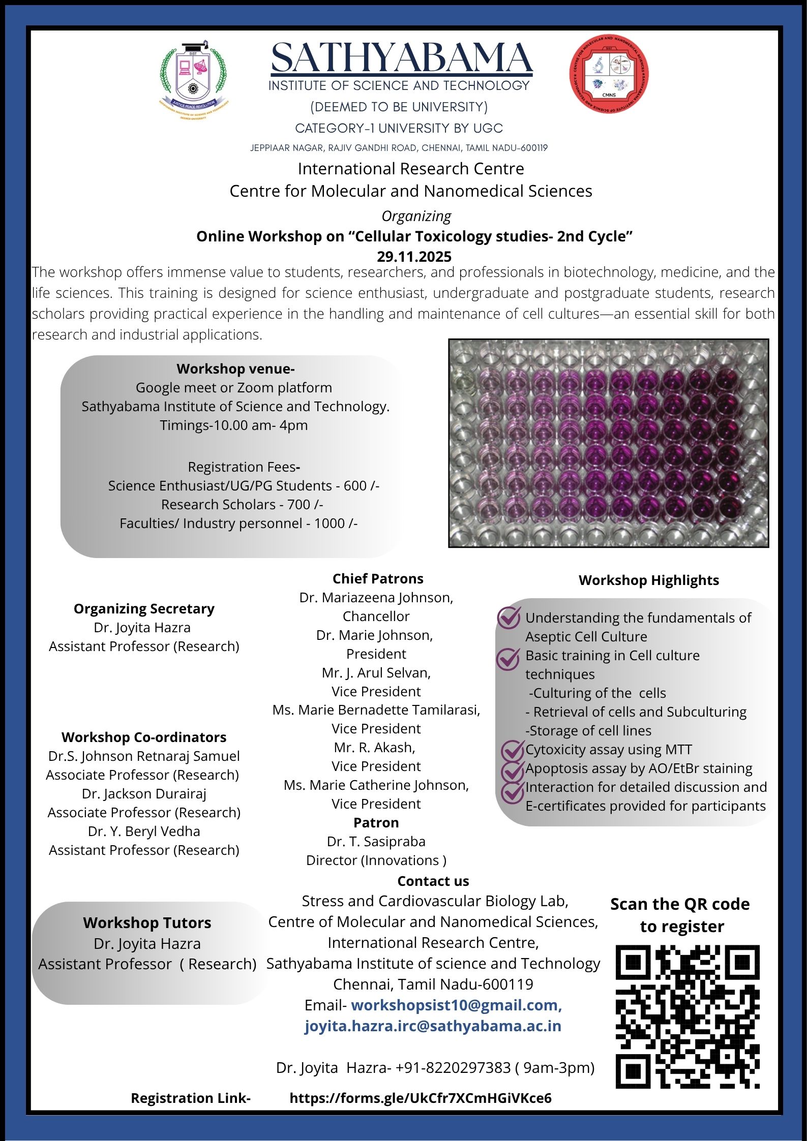 One-day Online Workshop on Cellular Toxicology Studies 2025